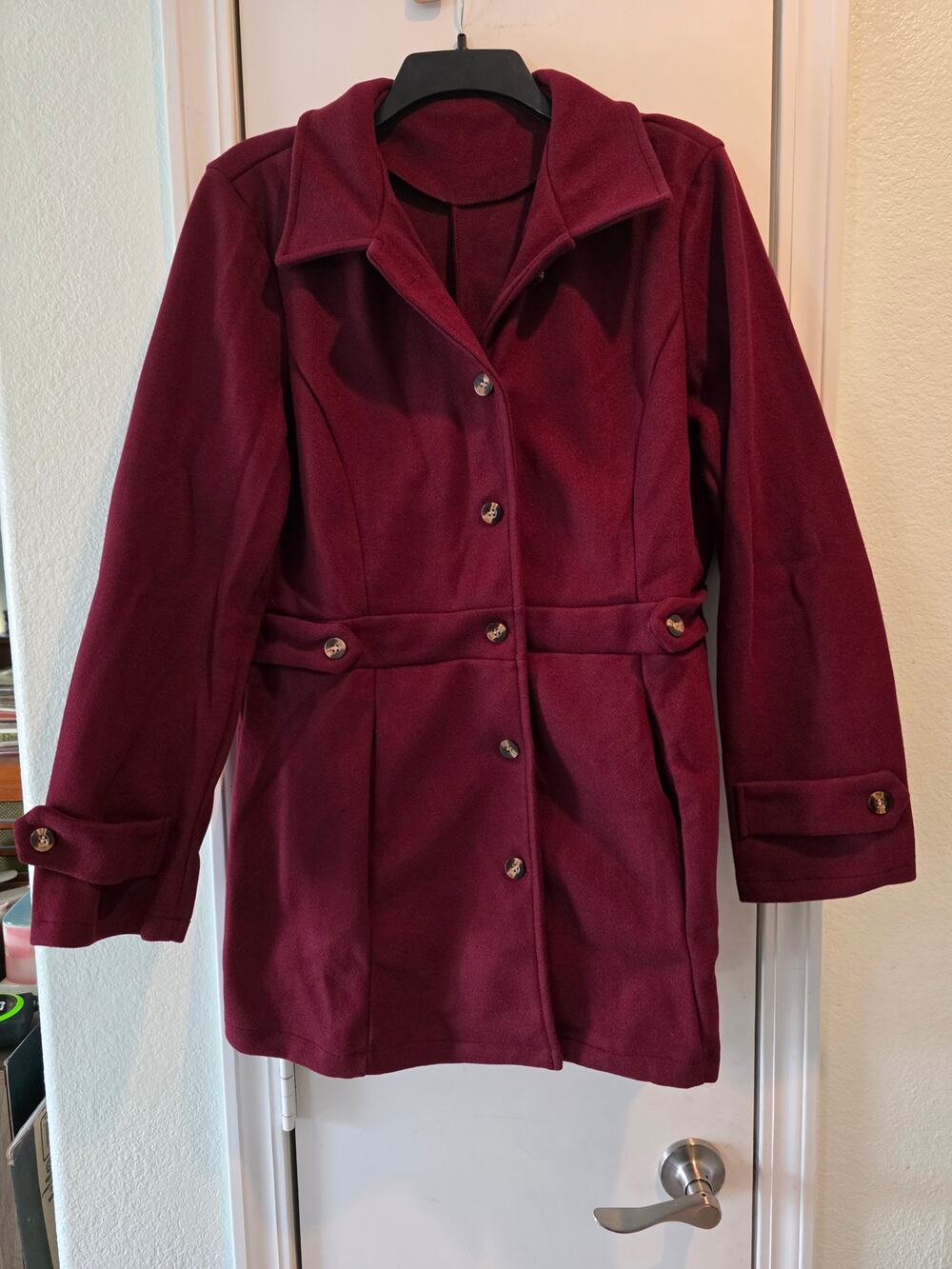 Red Pea coat size XL